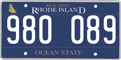 RI license plate 980089