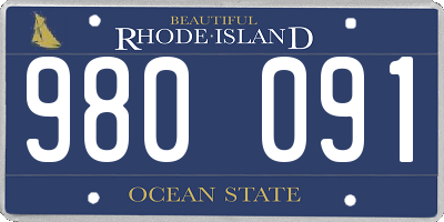 RI license plate 980091