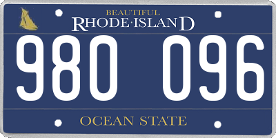 RI license plate 980096