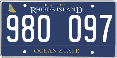 RI license plate 980097