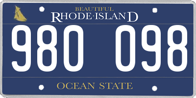 RI license plate 980098