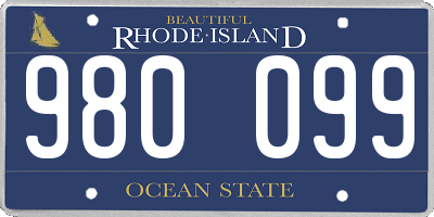 RI license plate 980099
