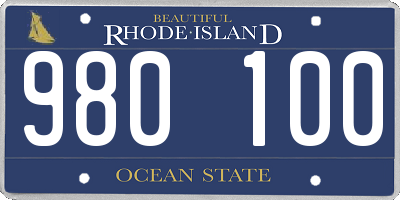 RI license plate 980100