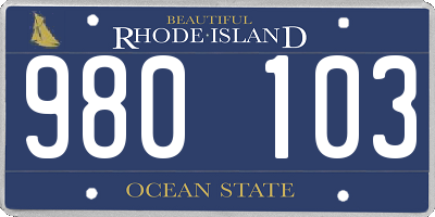 RI license plate 980103