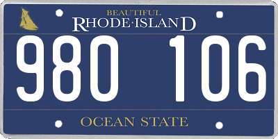RI license plate 980106