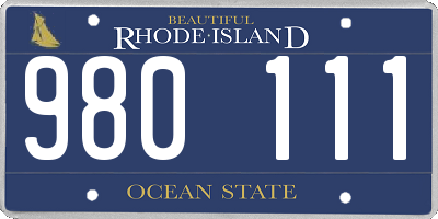 RI license plate 980111