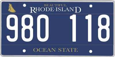 RI license plate 980118