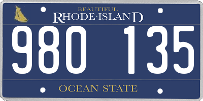 RI license plate 980135
