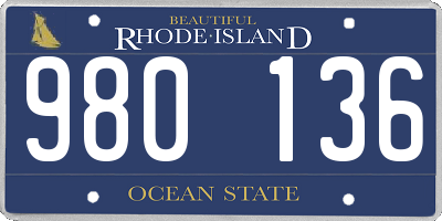 RI license plate 980136