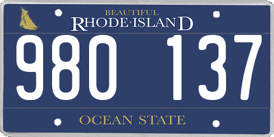 RI license plate 980137