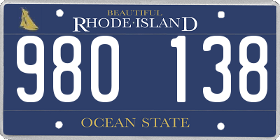 RI license plate 980138