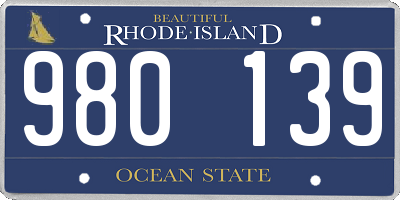 RI license plate 980139