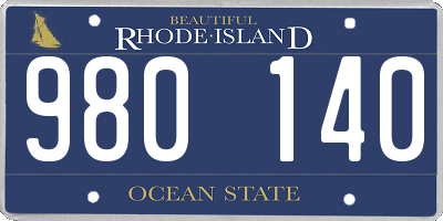 RI license plate 980140