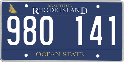 RI license plate 980141