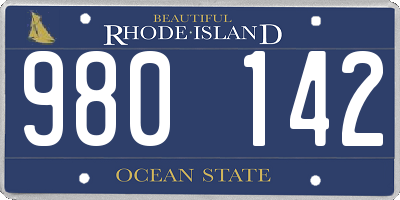 RI license plate 980142