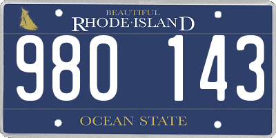 RI license plate 980143