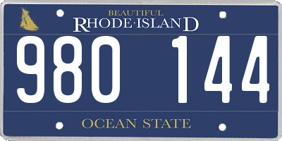 RI license plate 980144