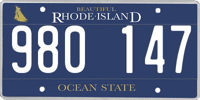 RI license plate 980147