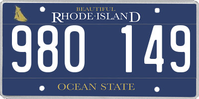 RI license plate 980149