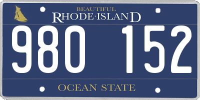 RI license plate 980152