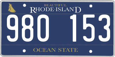 RI license plate 980153