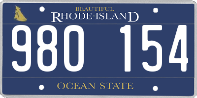 RI license plate 980154