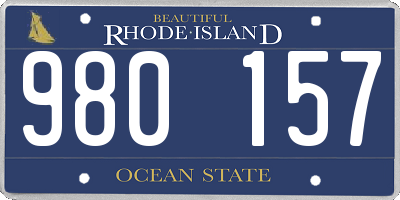 RI license plate 980157