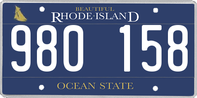 RI license plate 980158