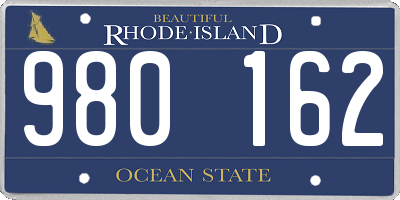 RI license plate 980162