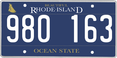 RI license plate 980163