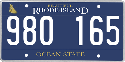 RI license plate 980165