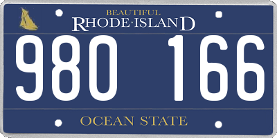 RI license plate 980166