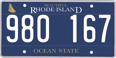 RI license plate 980167