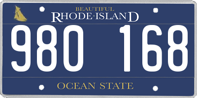 RI license plate 980168