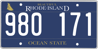 RI license plate 980171