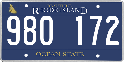RI license plate 980172
