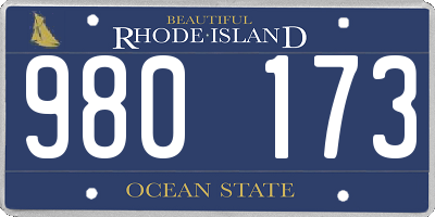 RI license plate 980173