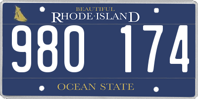 RI license plate 980174