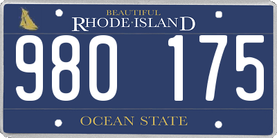 RI license plate 980175