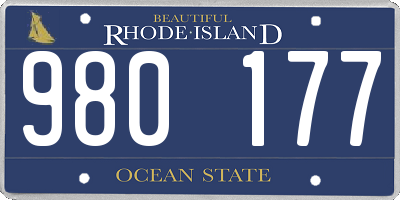 RI license plate 980177