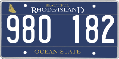 RI license plate 980182