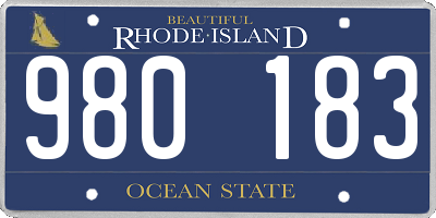 RI license plate 980183