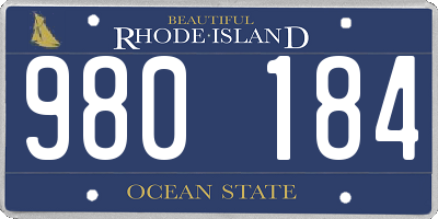 RI license plate 980184