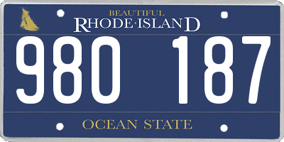 RI license plate 980187