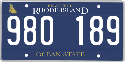 RI license plate 980189