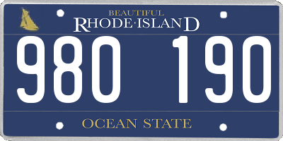 RI license plate 980190