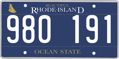 RI license plate 980191