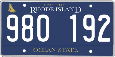 RI license plate 980192