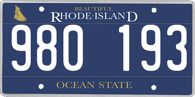 RI license plate 980193