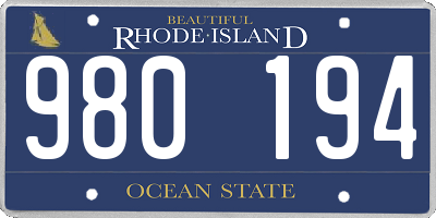 RI license plate 980194